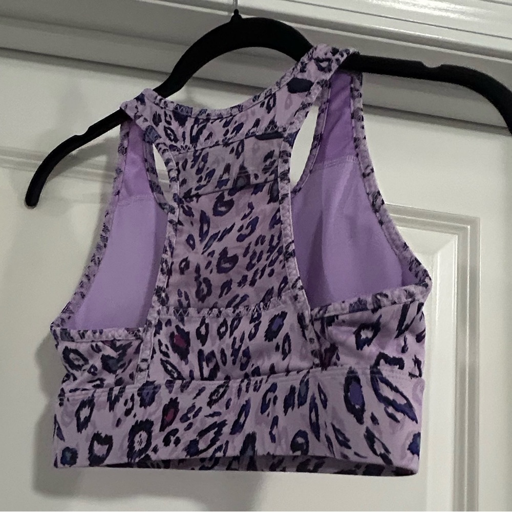 Source Unknown Purple Leopard Print Crop Top - image 2